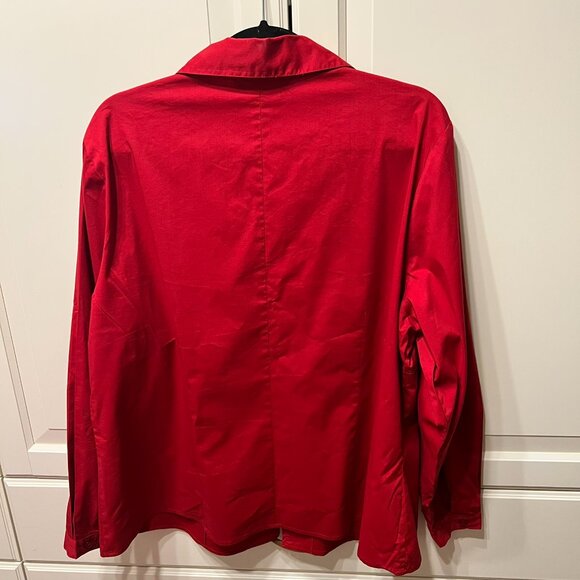 NOTATIONS SPORT Red Zip-Front Long Sleeve Shirt (Size 1X) - Picture 5 of 9